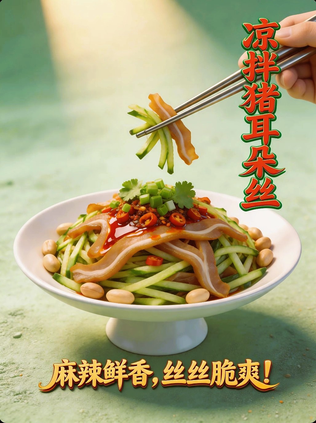 既梦AI设计创意凉拌猪耳朵丝海报提示词AIGC既梦5.0(图ZNDA3NTc1ODg4) - 海报 - 站酷设计师风中的玫瑰耶原创素材 - 站酷ZCOOL