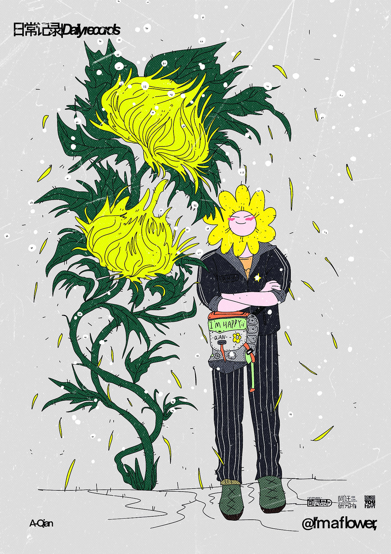 阿花系列10（图ZNDA3NTc4MTUy） - 新锐潮流插画 - 站酷设计师阿迁原创素材 - 站酷ZCOOL
