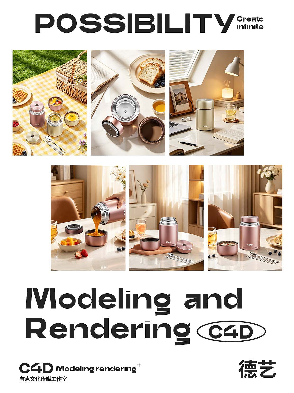 焖烧壶丨厨具丨3D丨C4D产品渲染 ✖（图ZNDA3NTkxMTIw） - 产品 - 站酷设计师德艺不忘形原创素材 - 站酷ZCOOL