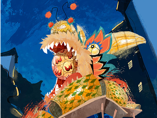 为《板凳龙》绘制的内文插画（已商用）