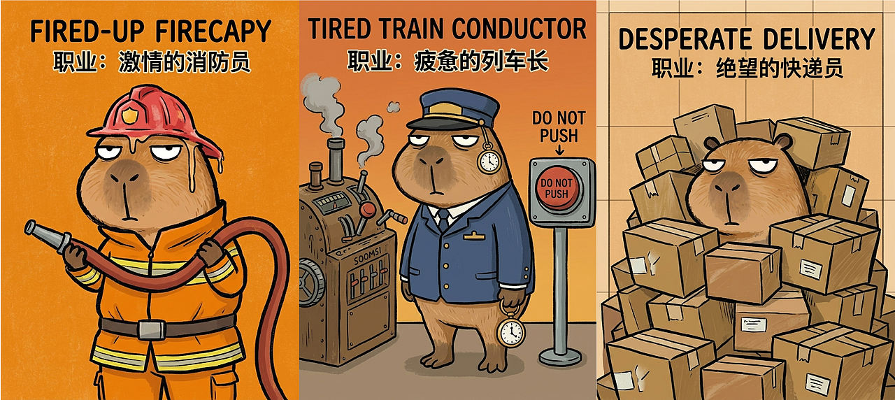 【原创IP】豚总 CAPYBOSS：探讨职场情绪的视觉实验（图ZNDA3NjI4MTU2） - 包装 - 站酷设计师周火火同學原创素材 - 站酷ZCOOL
