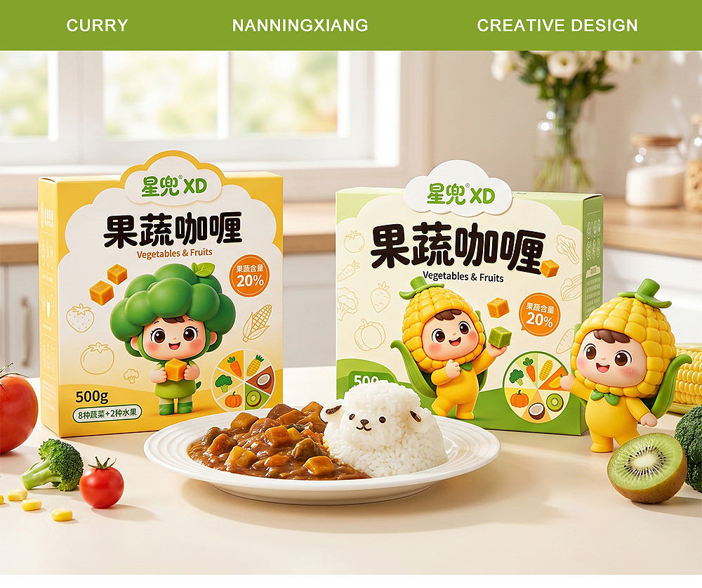 果蔬咖喱电商产品 | 美食详情页 | IP形象 | 包装设计（图ZNDA3NjQ3MDQ0） - 包装 - 站酷设计师南柠象原创素材 - 站酷ZCOOL