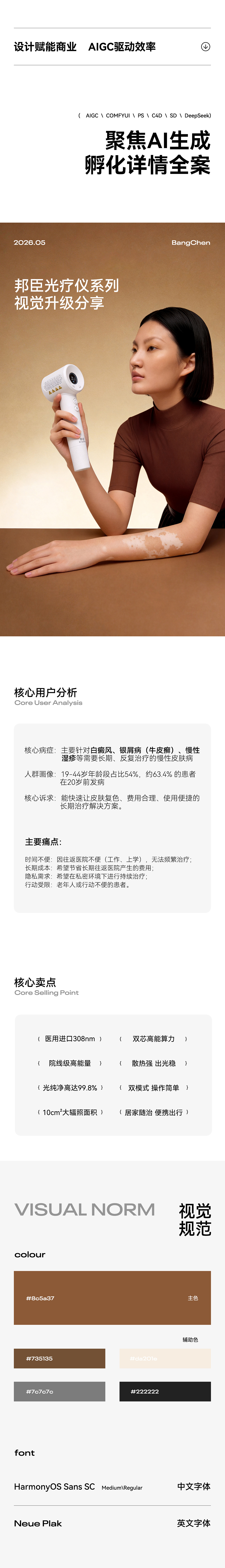 AIGC助力电商视觉×邦臣308光疗仪详情页视觉升级设计（图ZNDA3NjcwMzgw） - 其他平面 - 站酷设计师Danliy原创素材 - 站酷ZCOOL