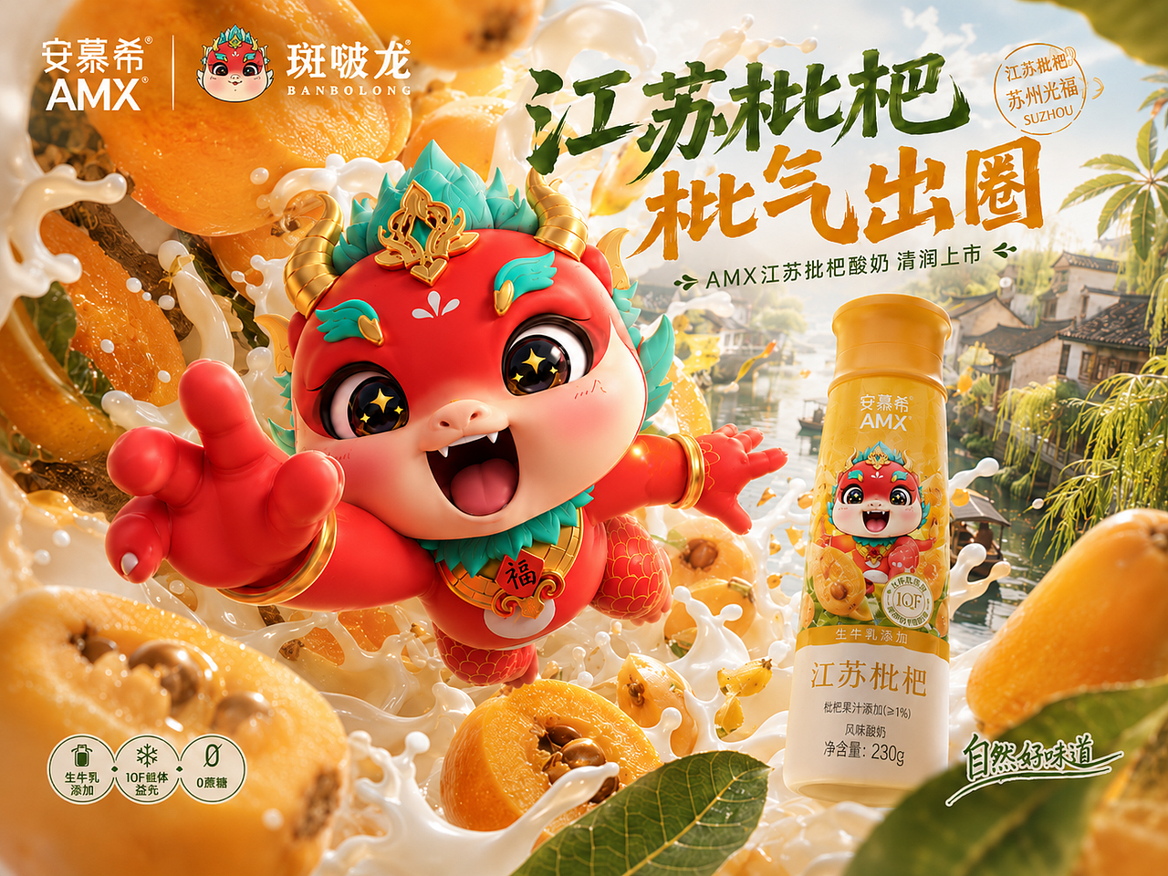 BANBOLONG × 安慕希|斑啵龙误入酸奶水果秘境(图ZNDA3NjkxNDQw) - IP形象 - 站酷设计师杨瑞霖原创素材 - 站酷ZCOOL