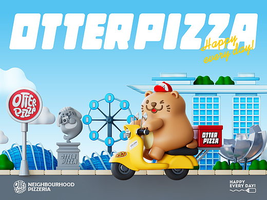 新加坡Otter Pizza品牌IP全案设计