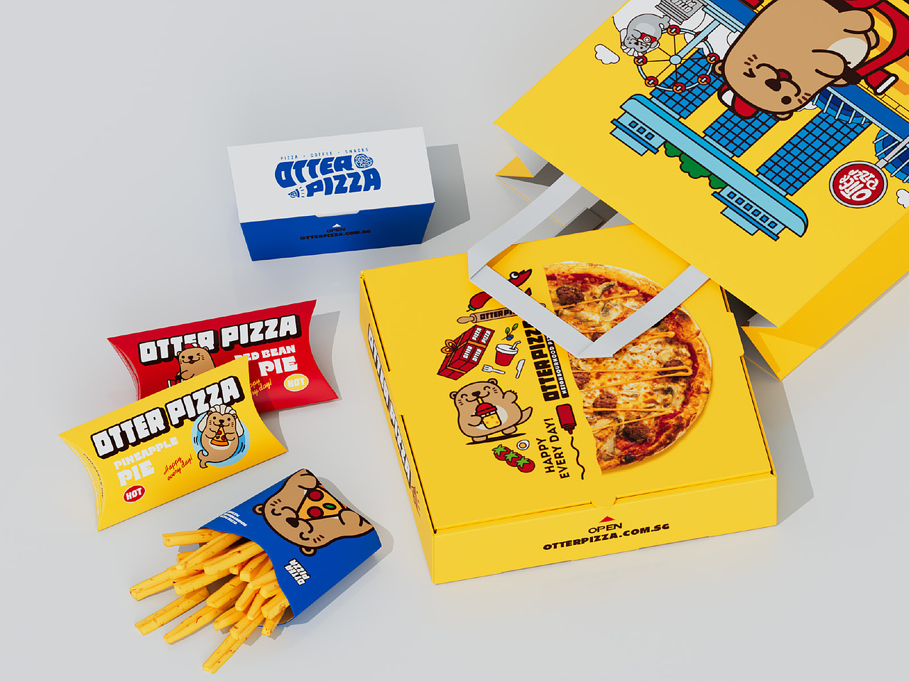 新加坡Otter Pizza品牌IP全案设计（图ZNDA3NzA5MDc2） - IP形象 - 站酷设计师Afly_原创素材 - 站酷ZCOOL