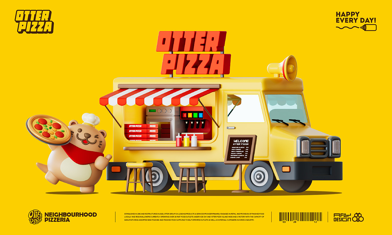 新加坡Otter Pizza品牌IP全案设计（图ZNDA3NzA5MTQw） - IP形象 - 站酷设计师Afly_原创素材 - 站酷ZCOOL