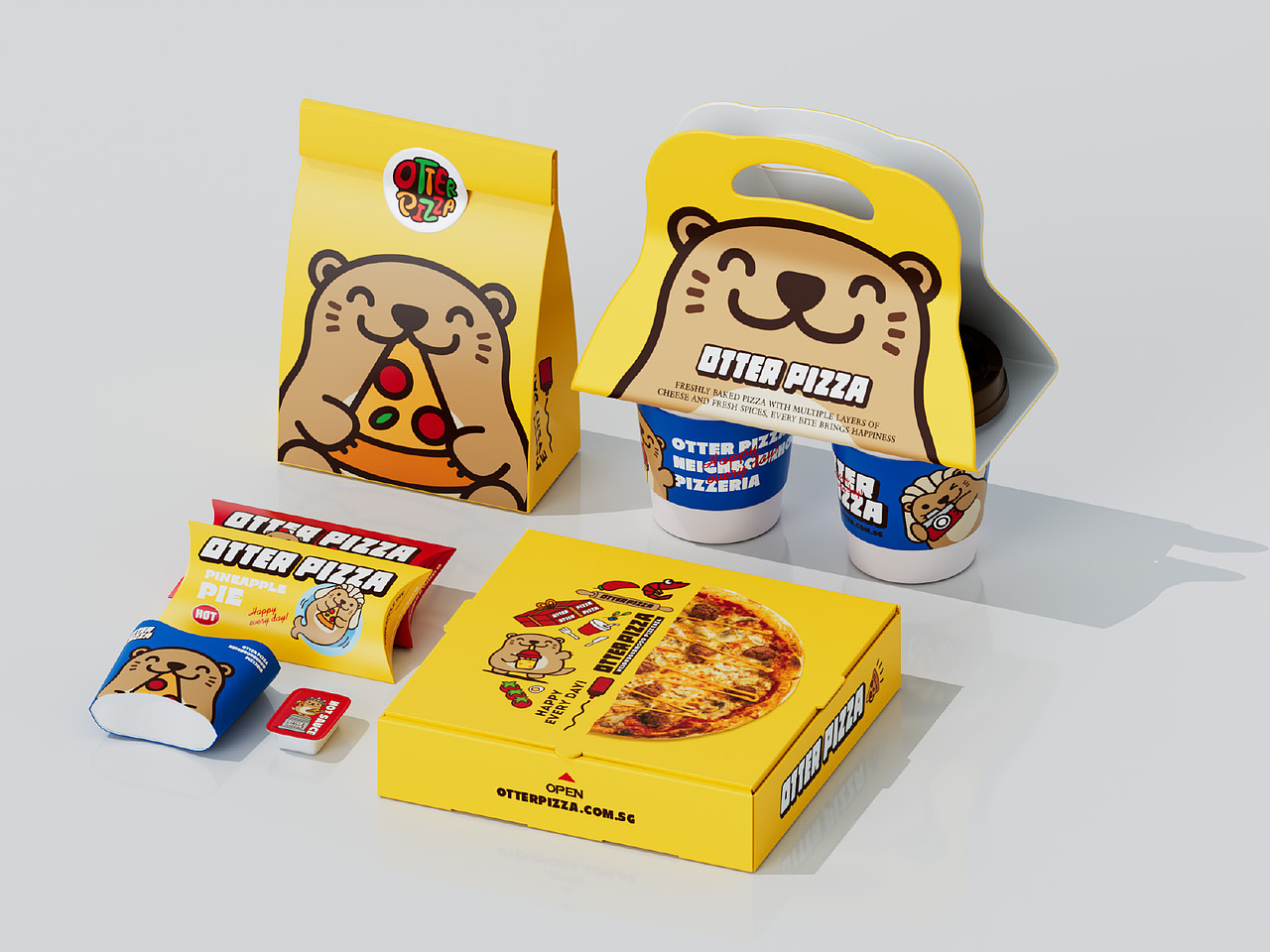 新加坡Otter Pizza品牌IP全案设计（图ZNDA3NzA5MTgw） - IP形象 - 站酷设计师Afly_原创素材 - 站酷ZCOOL