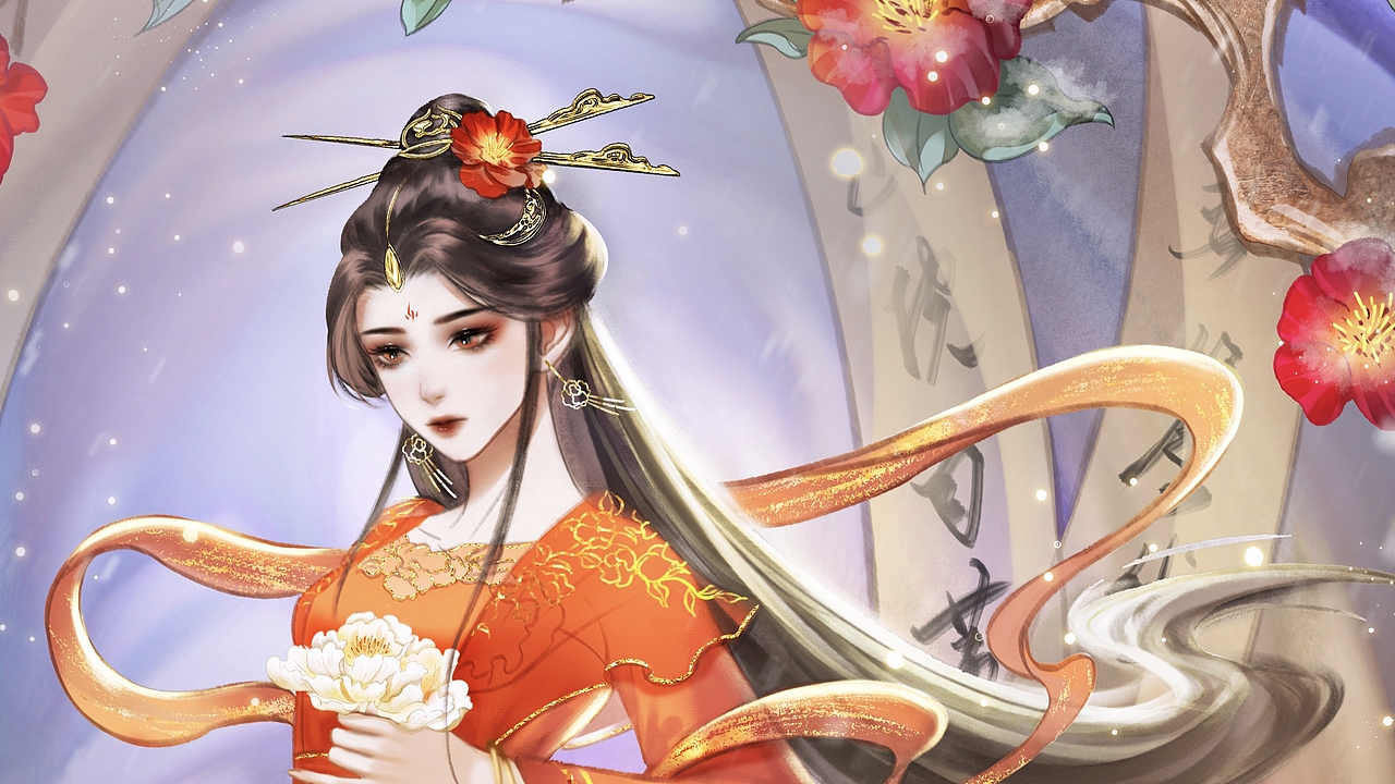 聊斋志异香玉篇之绛雪仙子（卡牌绘制）（图ZNDA3NzIxMjEy） - 商业插画 - 站酷设计师烛凛原创素材 - 站酷ZCOOL
