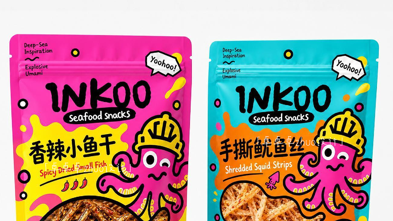 原创｜零食品牌｜INKOO海味零食（图ZNDA3NzI1Njg0） - 其他工业/产品 - 站酷设计师卓卓卓zhuo原创素材 - 站酷ZCOOL