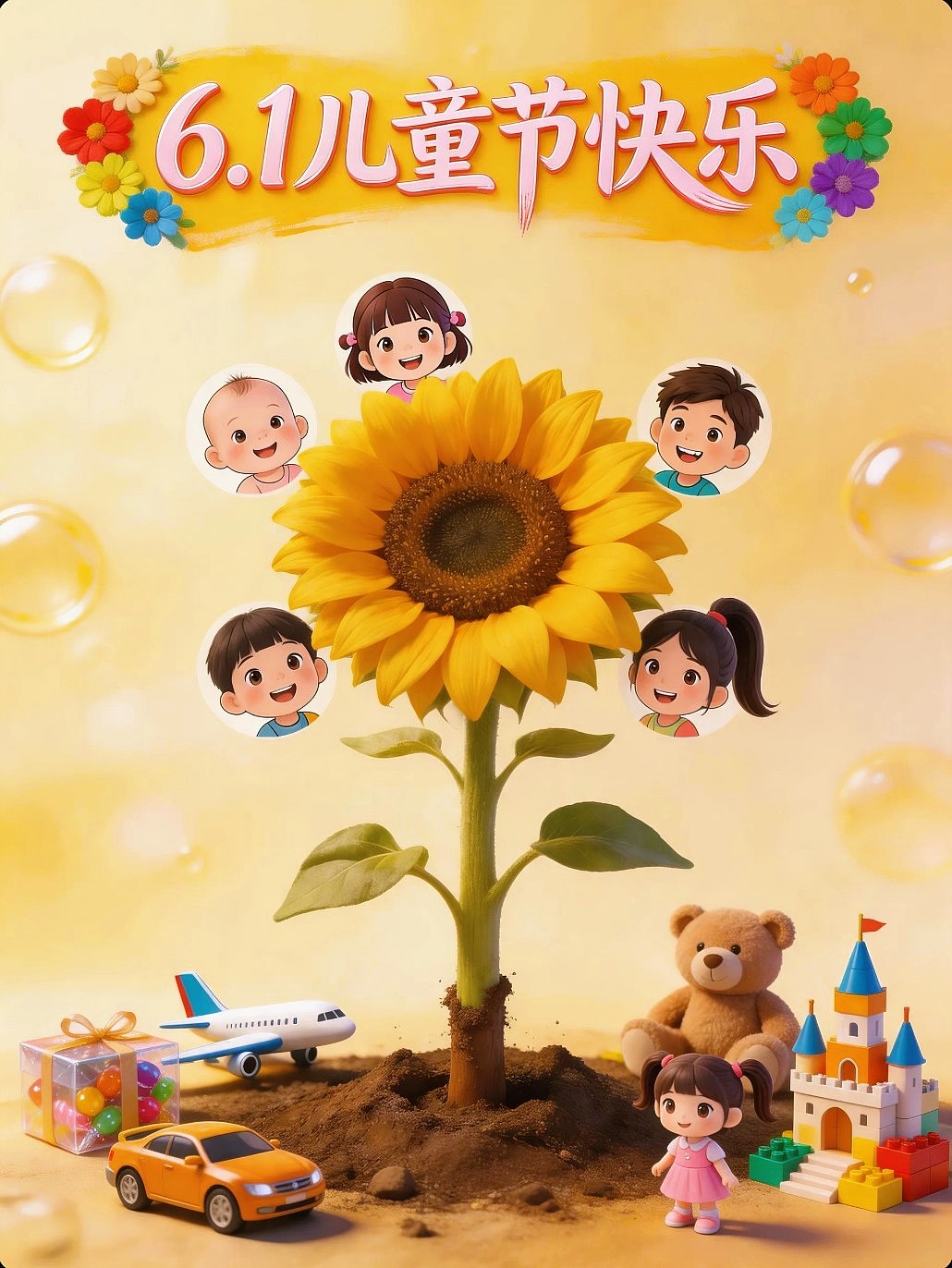 既梦AI设计创意六一儿童节海报带提示词AIGC既梦5.0（图ZNDA3NzI2NTU2） - 海报 - 站酷设计师风中的玫瑰耶原创素材 - 站酷ZCOOL