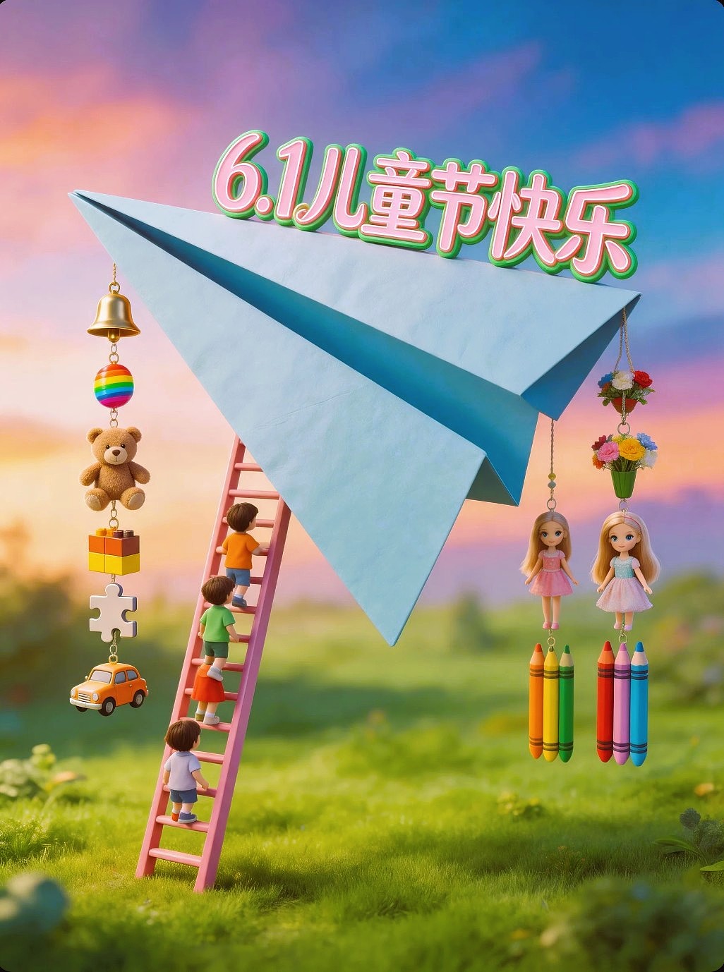 既梦AI设计创意六一儿童节海报带提示词AIGC既梦5.0（图ZNDA3NzI2NTk2） - 海报 - 站酷设计师风中的玫瑰耶原创素材 - 站酷ZCOOL