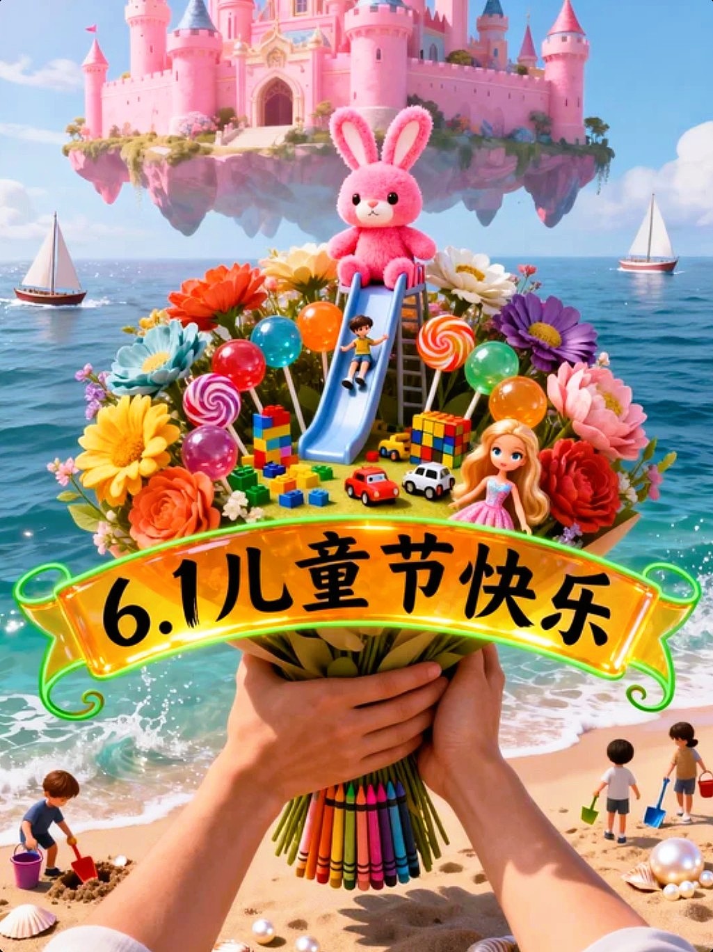 既梦AI设计创意六一儿童节海报带提示词AIGC既梦5.0（图ZNDA3NzI2NjY4） - 海报 - 站酷设计师风中的玫瑰耶原创素材 - 站酷ZCOOL
