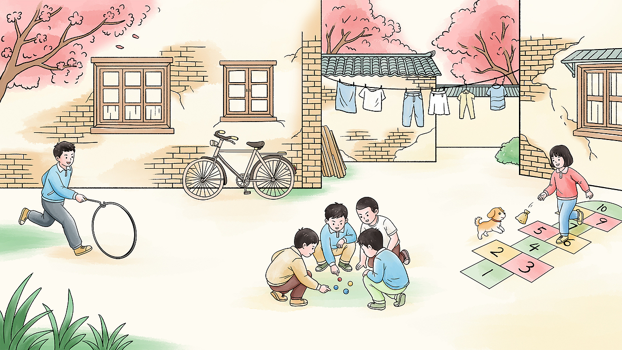儿童节怀旧童年水彩国风插画(图ZNDA3NzI5ODQ4) - 商业插画 - 站酷设计师萌鸦广告原创素材 - 站酷ZCOOL