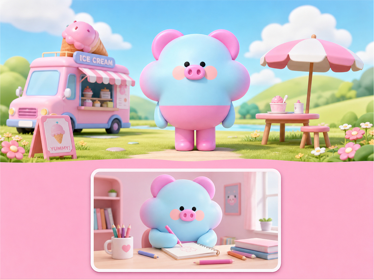 「Bubbi 云朵小猪 IP 设计 | 软乎乎的治愈伙伴」(图ZNDA3NzM2NDA4) - AI作品 - 站酷设计师ketty仪原创素材 - 站酷ZCOOL