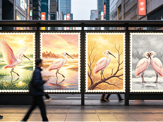 「以诗之名・《朱鹮》」邮票
