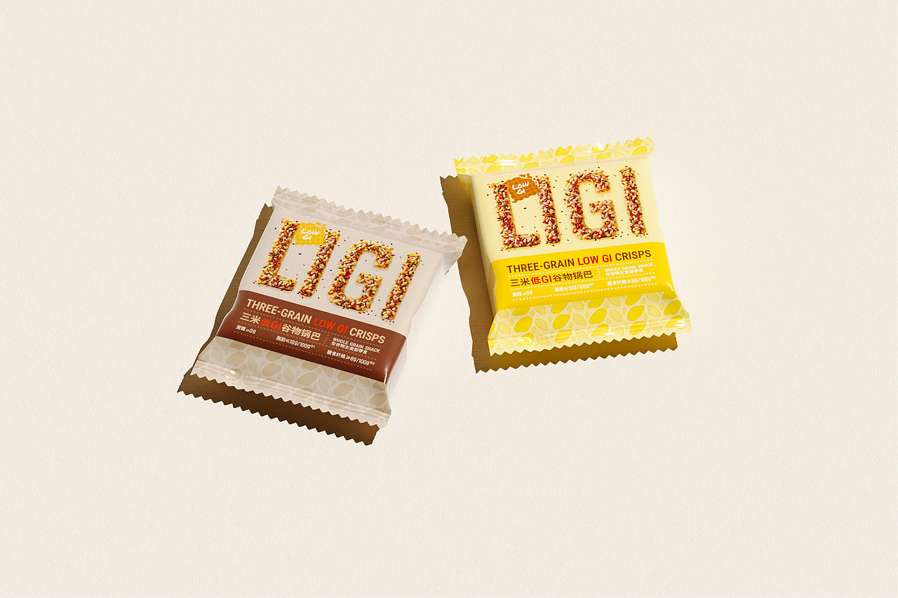 「LIGI 谷序」低GI三米谷物锅巴包装设计 ｜in3 因³（图ZNDA3NzY2Mzg4） - 包装 - 站酷设计师in3因设计工作室原创素材 - 站酷ZCOOL