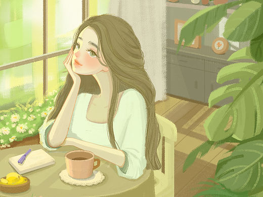 原创插画｜发呆的时候最轻松