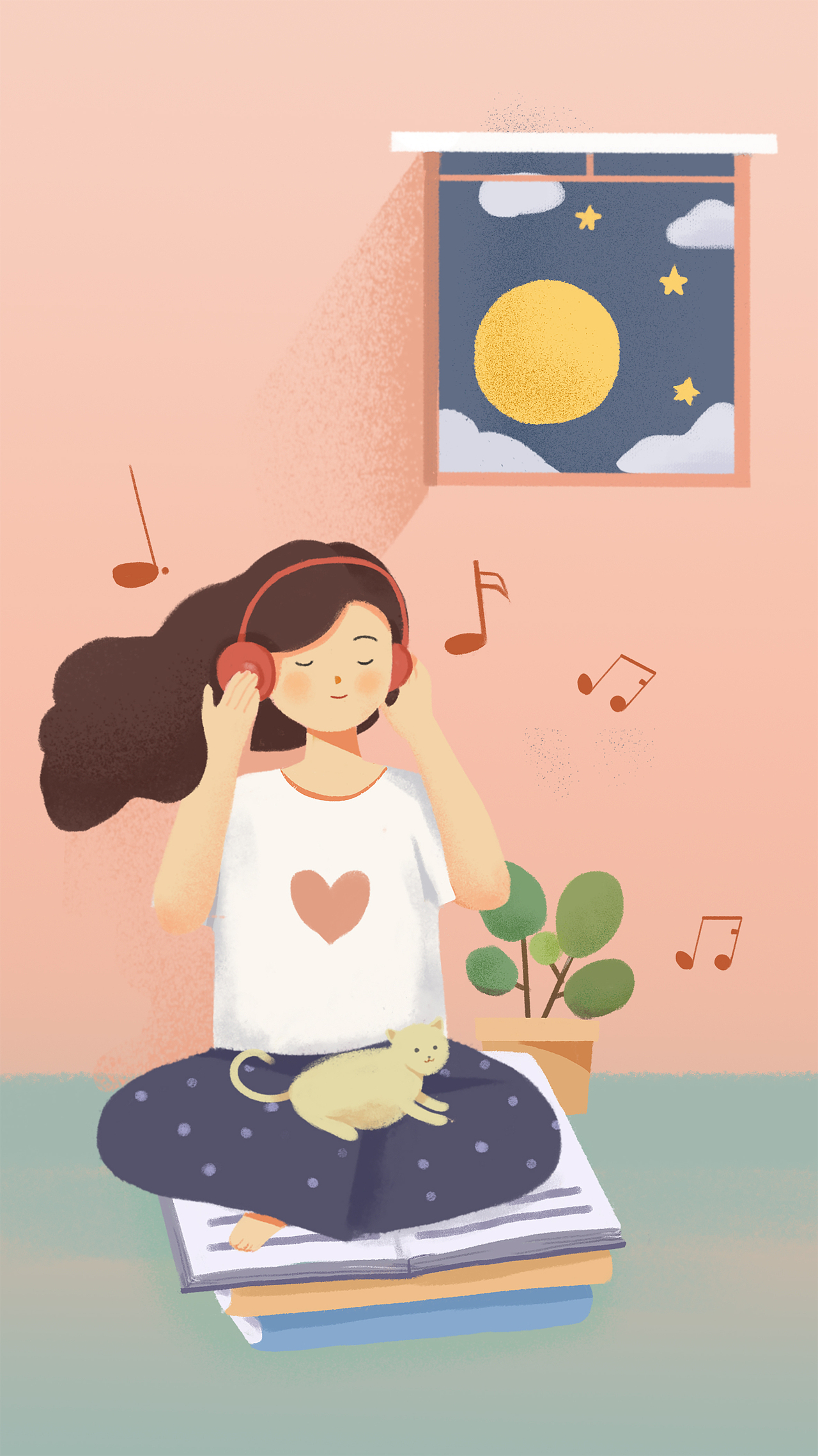 猫与音乐 与我常在（图ZNDA3ODczMDg4） - 商业插画 - 站酷设计师丹米原创素材 - 站酷ZCOOL