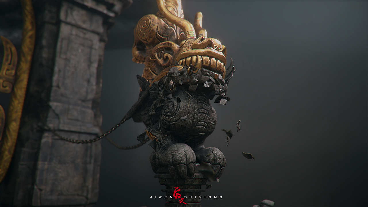 Blender 全流程创作青铜顶尊人像 重构三星堆上古神坛（图ZNDA3ODgwODY0） - 动画/影视 - 站酷设计师寂文师兄原创素材 - 站酷ZCOOL