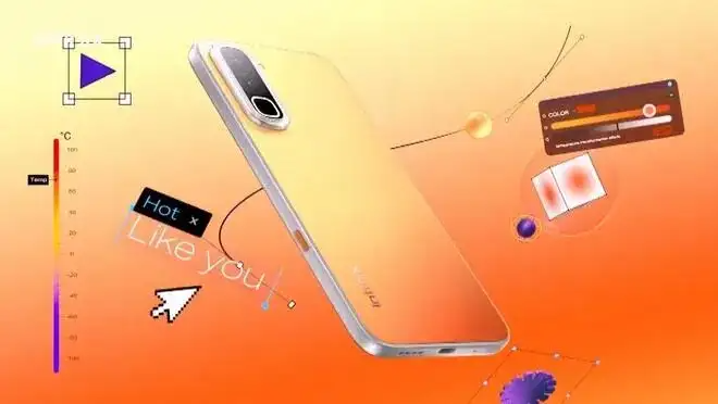 传音Infinix发布全新Hot 70手机，后盖采用热致变色设计（图ZMTU2NDgyNjA=） - 资讯 - 站酷设计师CMF设计军团原创素材 - 站酷ZCOOL