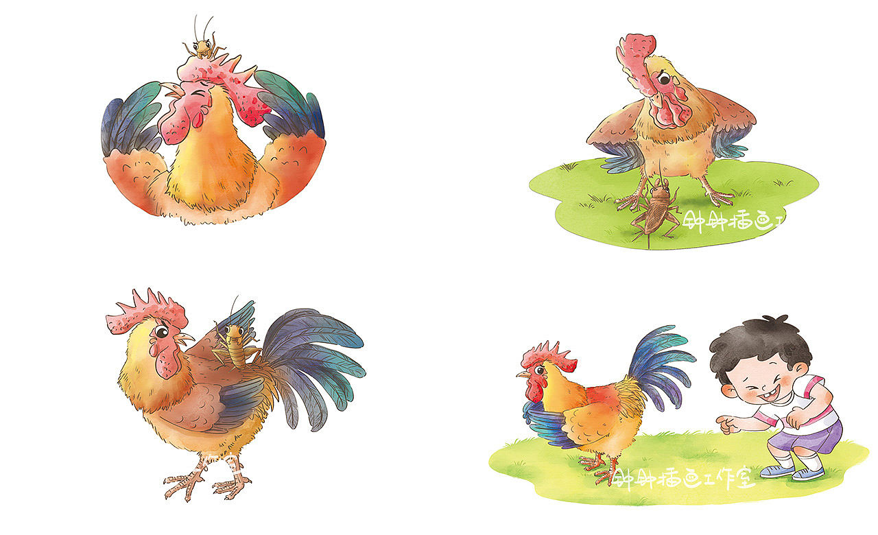 童书插图｜小鲤鱼跃龙门（已商用）（图ZNDA3ODkzNTEy） - 儿童插画 - 站酷设计师钟钟插画工作室原创素材 - 站酷ZCOOL