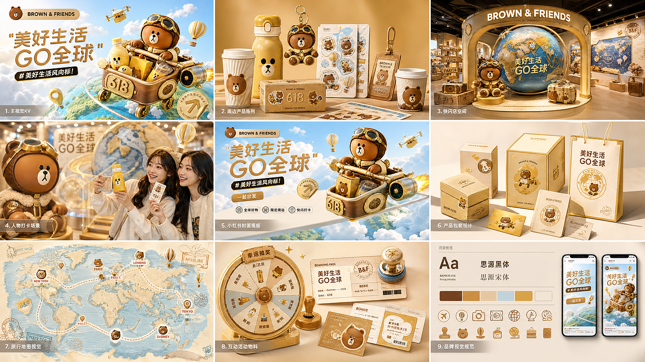 LINE FRIENDS × 美好生活GO全球｜I（图ZNDA3OTA1OTAw） - 品牌 - 站酷设计师咚咚爱画画原创素材 - 站酷ZCOOL