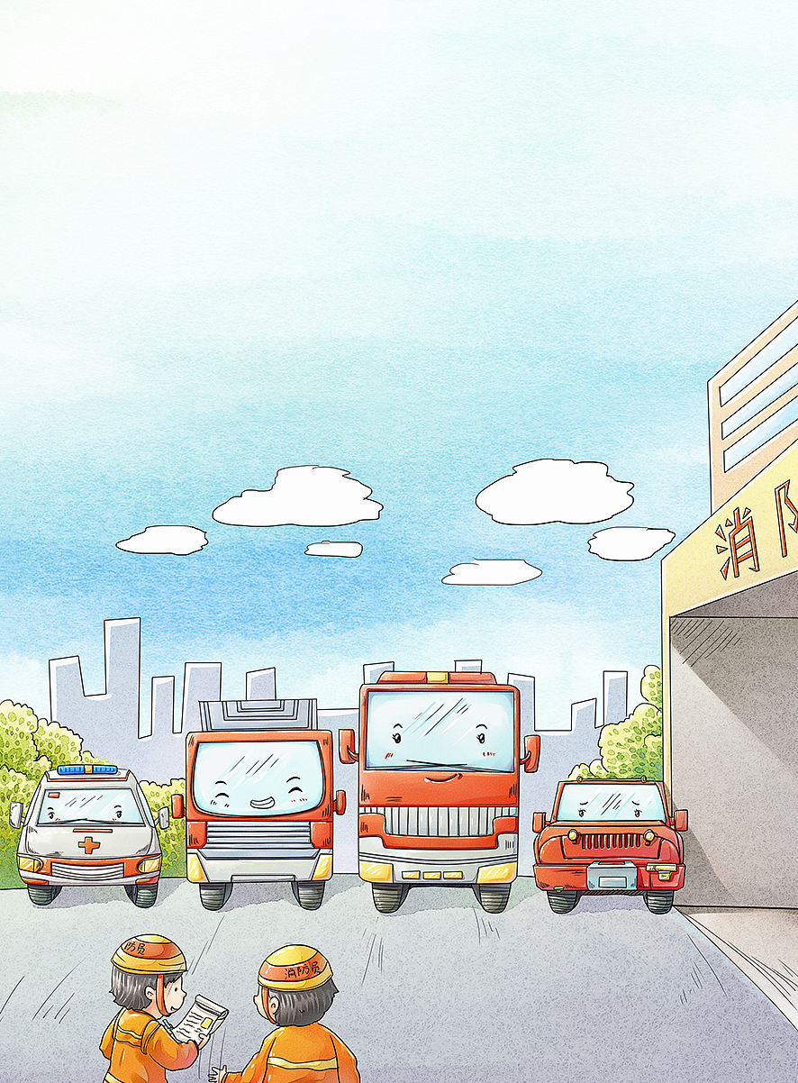 小小消防车（图ZNDA3OTE3ODg0） - 绘本 - 站酷设计师柏松插图原创素材 - 站酷ZCOOL