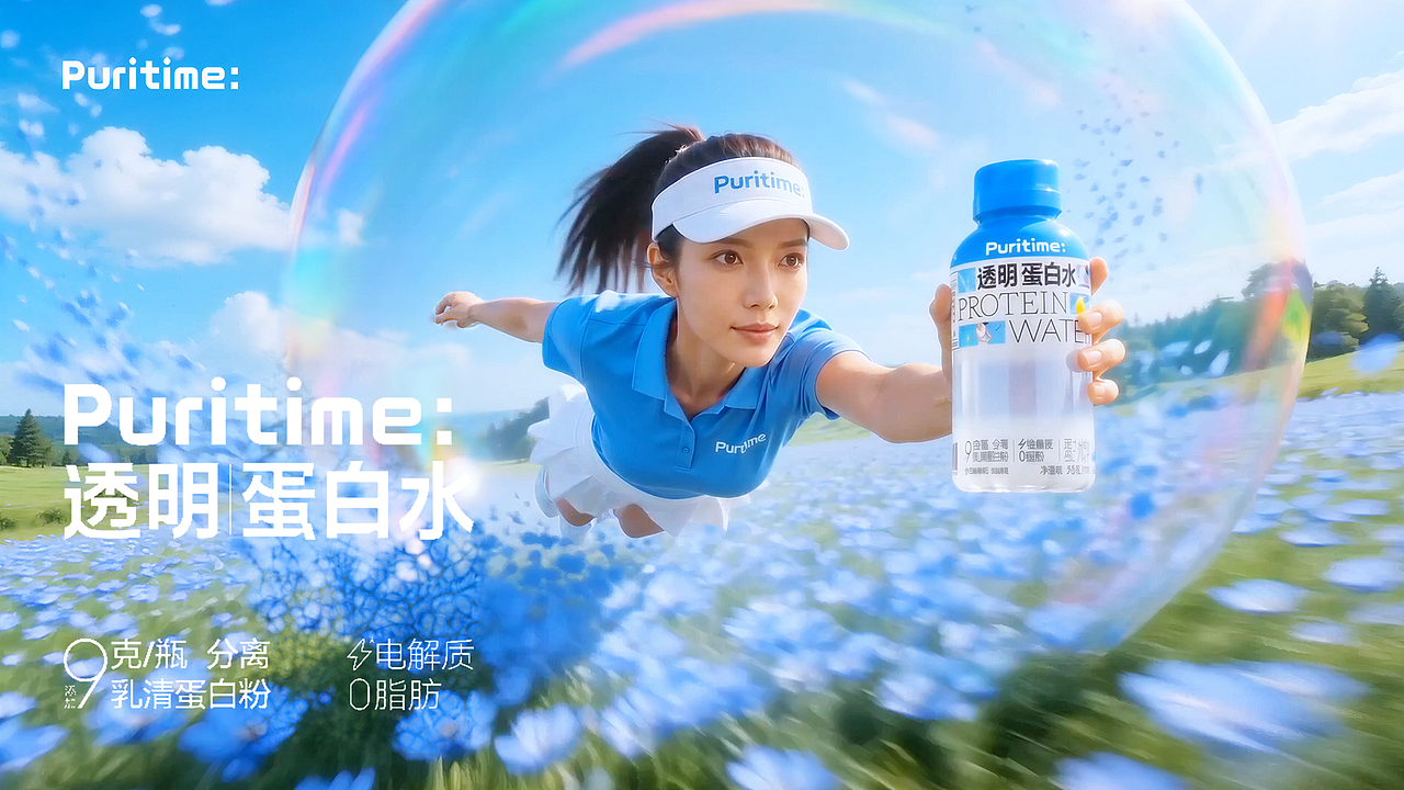 AI广告 | Puritime透明蛋白水 透明更畅快！（图ZNDA3OTE4MzI0） - 短片 - 站酷设计师好嘢设计原创素材 - 站酷ZCOOL