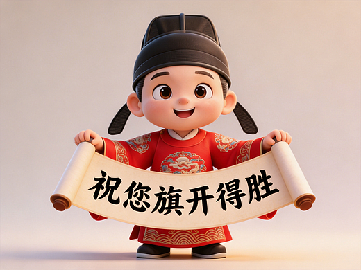 一纸喜报送安康，提笔应试万事顺意祝天下考生旗开得胜