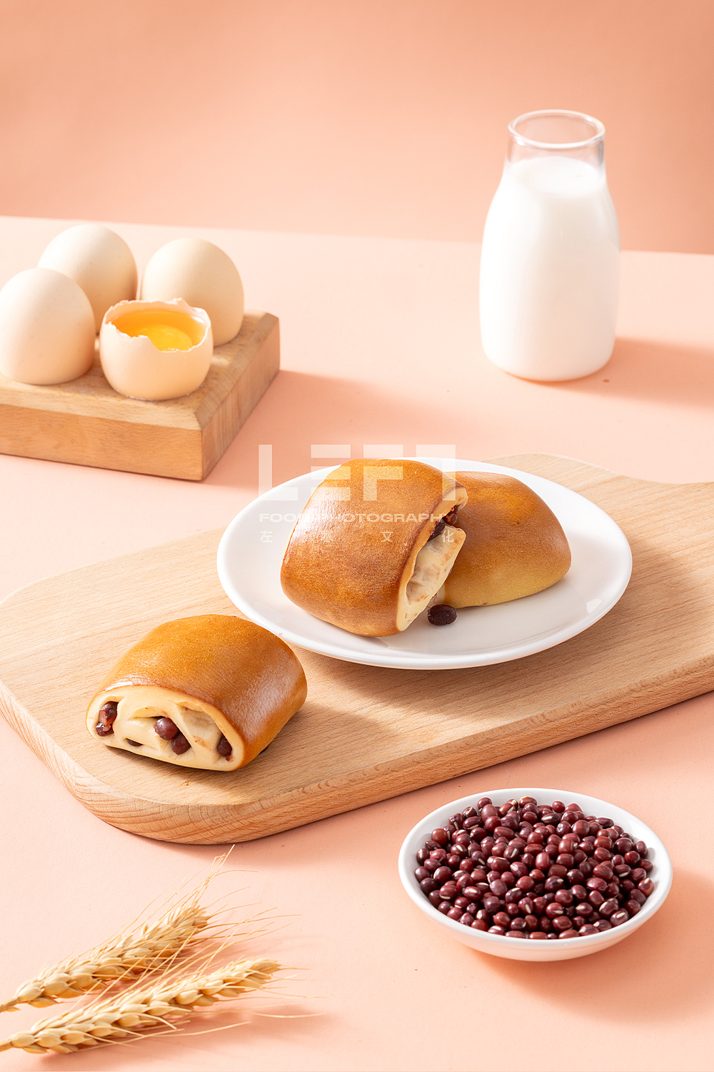 沪上阿姨 × LeftStudio｜红豆碱水面包球（图ZNDA3OTc1NDMy） - 美食摄影 - 站酷设计师LeftStudio原创素材 - 站酷ZCOOL