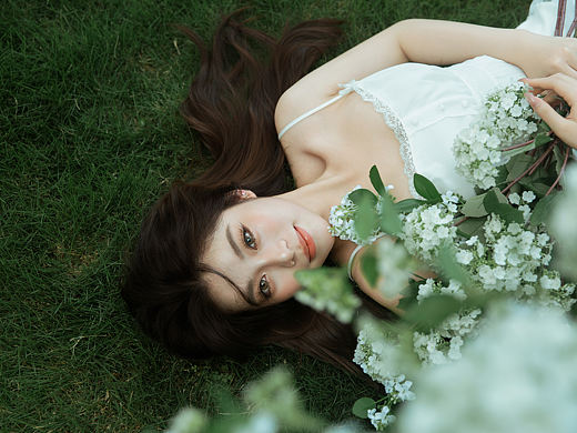 深圳女摄工作室约拍 夏日森系绿色小清新写真 