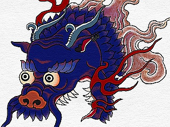 吾屯寺唐卡 龙头