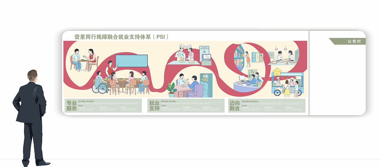 温州市《壹星同行残障融合就业支持体系》助残公益插画（图ZNDA4MDA3MjUy） - 艺术插画 - 站酷设计师608美术原创素材 - 站酷ZCOOL