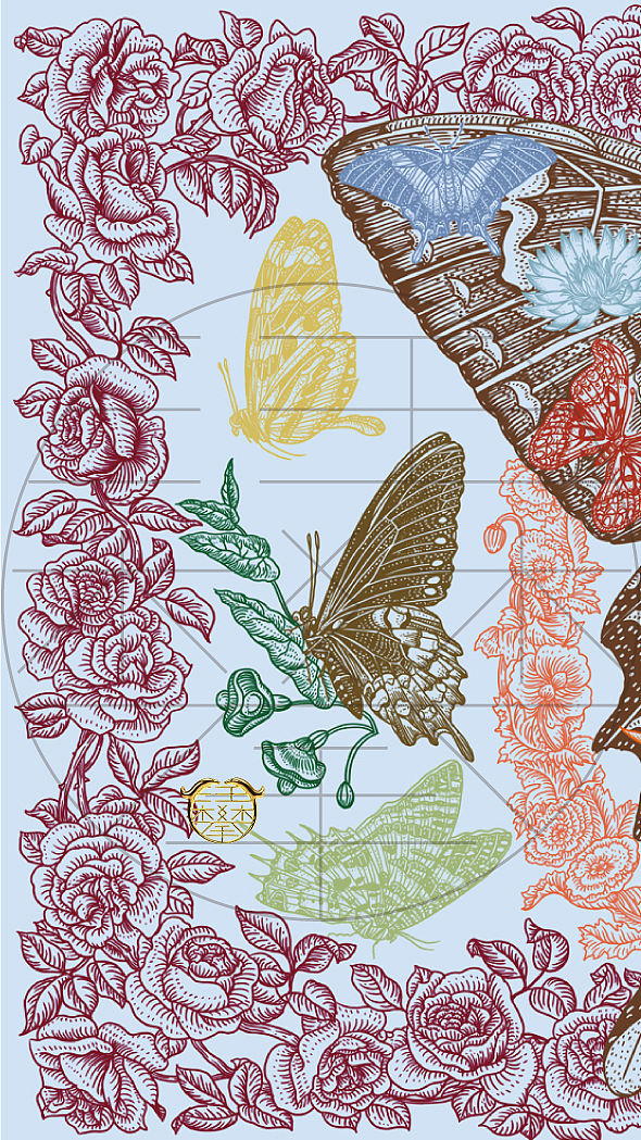 蝴蝶繁花时尚插画设计/版画/茹伊纹（图ZNDA4MDQyNjc2） - 商业插画 - 站酷设计师鲲鹏设计插画汪攀原创素材 - 站酷ZCOOL