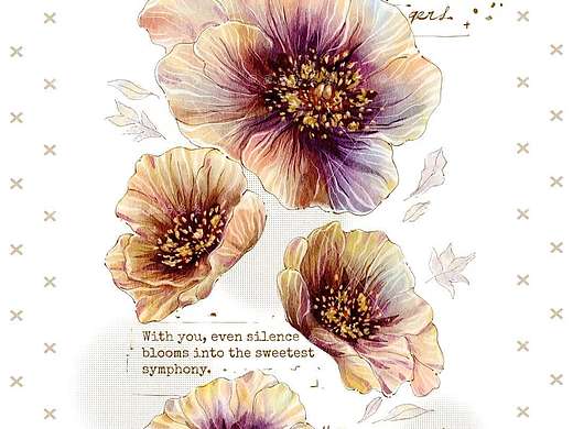 复古晕染花卉水彩插画｜全品类商用落地应用展示