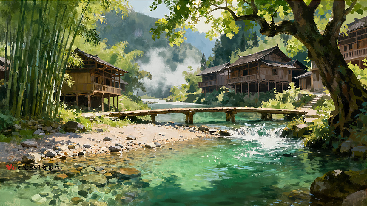 画了一组中国乡村场景（图ZNDA4MTk2MDM2） - 艺术插画 - 站酷设计师太空蜗牛爱画画原创素材 - 站酷ZCOOL