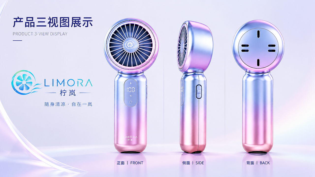 LIMORA· 柠岚 手持制冷风扇TVC广告全案设计（图ZNDA4MjA2MjAw） - AI作品 - 站酷设计师邪恶水蜜桃原创素材 - 站酷ZCOOL