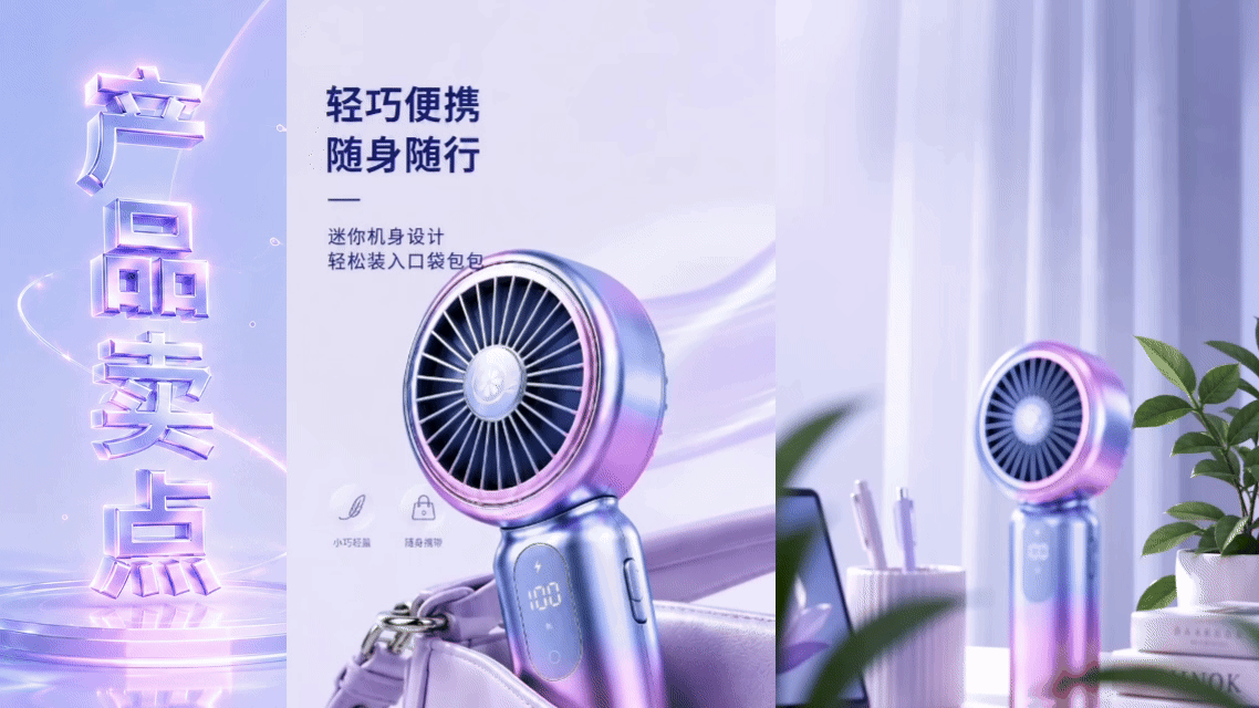 LIMORA· 柠岚 手持制冷风扇TVC广告全案设计（图ZNDA4MjQ4ODY0） - AI作品 - 站酷设计师邪恶水蜜桃原创素材 - 站酷ZCOOL