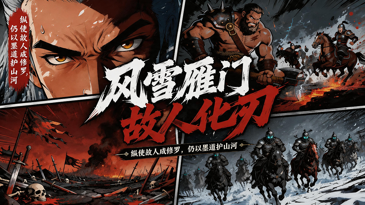 AIGC影视 2D美漫《亡雁归墨》整体方案展示（图ZNDA4MzM1MjA0） - AI作品 - 站酷设计师底特律穆托姆博原创素材 - 站酷ZCOOL
