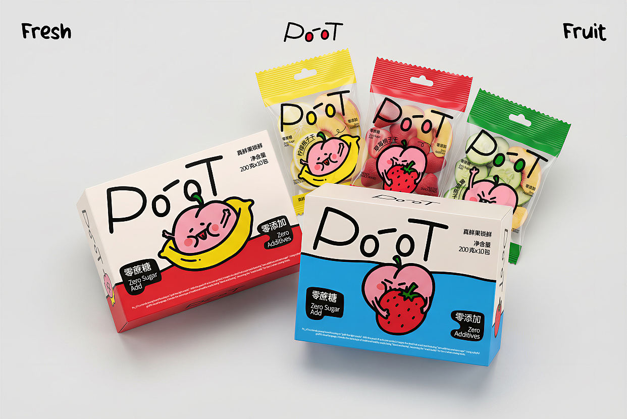 Po-ot水果零食品牌（图ZNDA4MzYxMDIw） - 品牌 - 站酷设计师简朴Jan原创素材 - 站酷ZCOOL