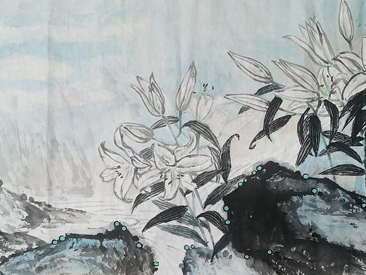 国画《谷中百合》