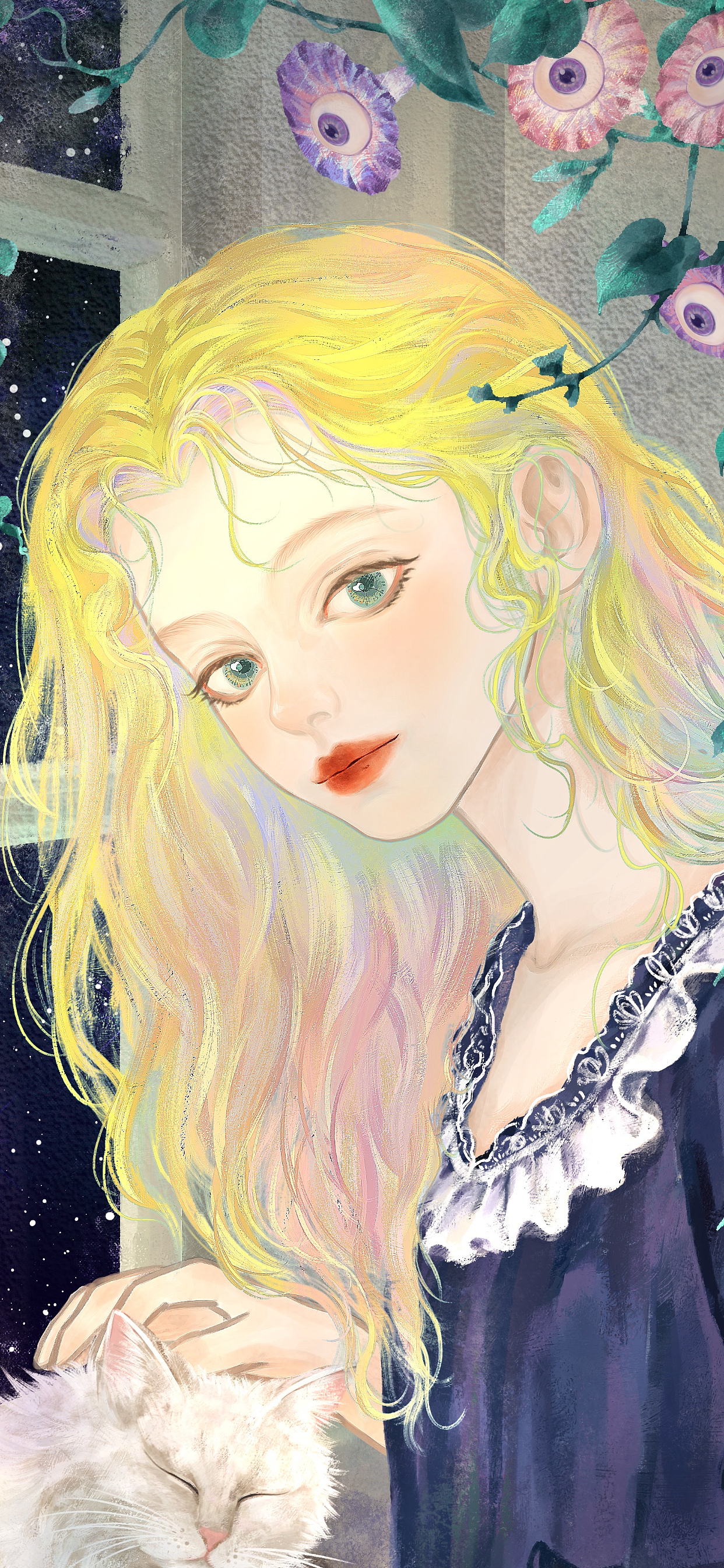 撸猫（图ZNDA4Mzg1OTU2） - 商业插画 - 站酷设计师棉棉的绘画原创素材 - 站酷ZCOOL
