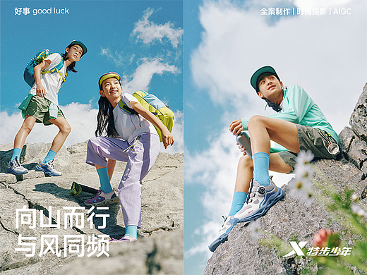 特步少年徒步系列形象大片 | 向山而行，与风同频