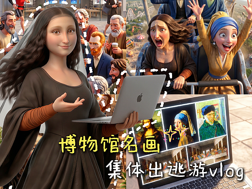 《博物馆名画集体出逃游》AIGC创意广告短片
