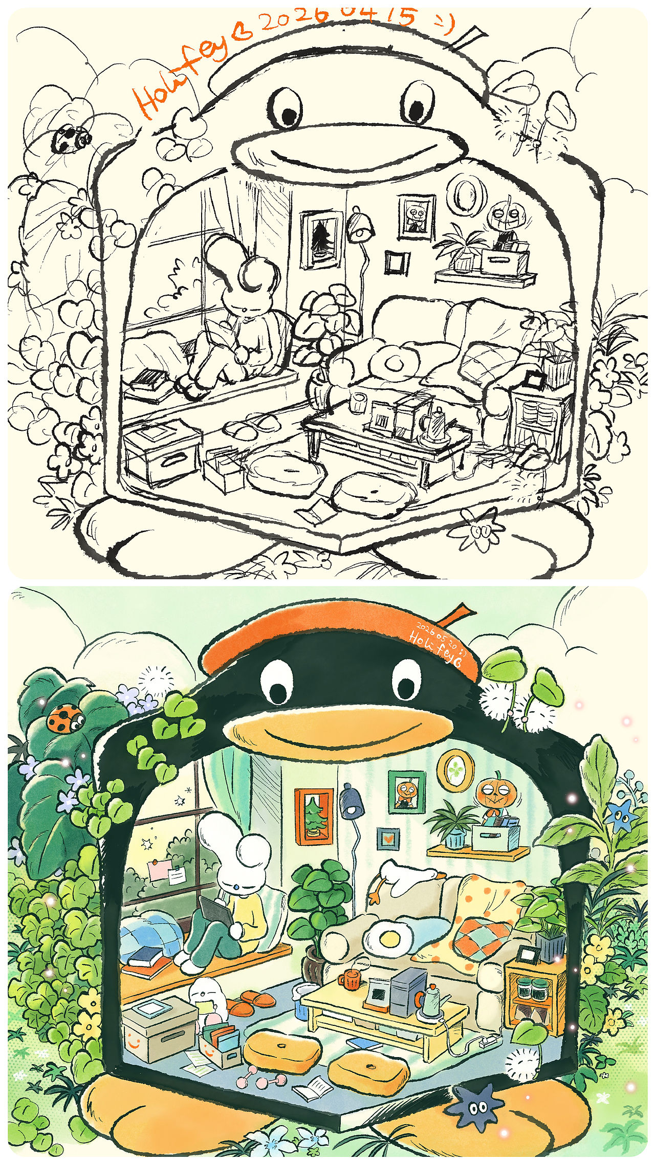 收藏四月的春日小美好（图ZNDA4NDA0Nzg0） - 艺术插画 - 站酷设计师Holifey原创素材 - 站酷ZCOOL