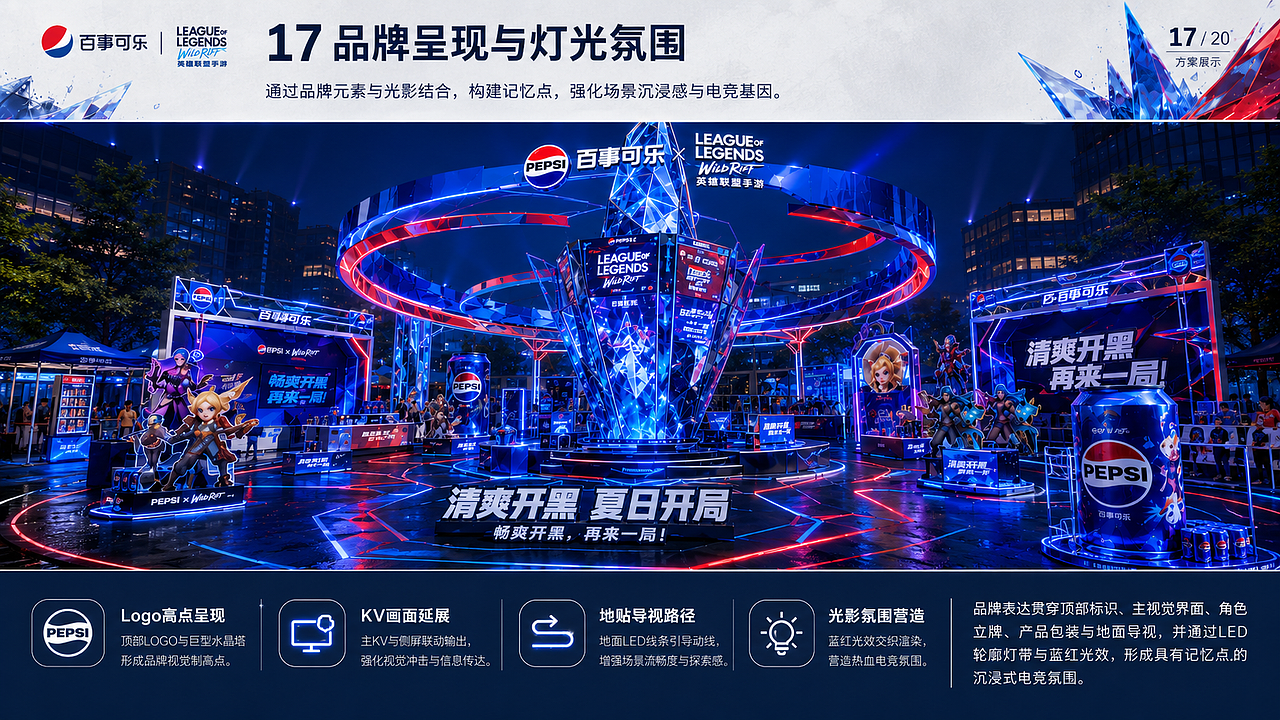 百事可乐 × 英雄联盟手游夏日电竞快闪店概念方案(图ZNDA4NDE2NjUy) - 商业空间设计 - 站酷设计师设计师龙旭原创素材 - 站酷ZCOOL