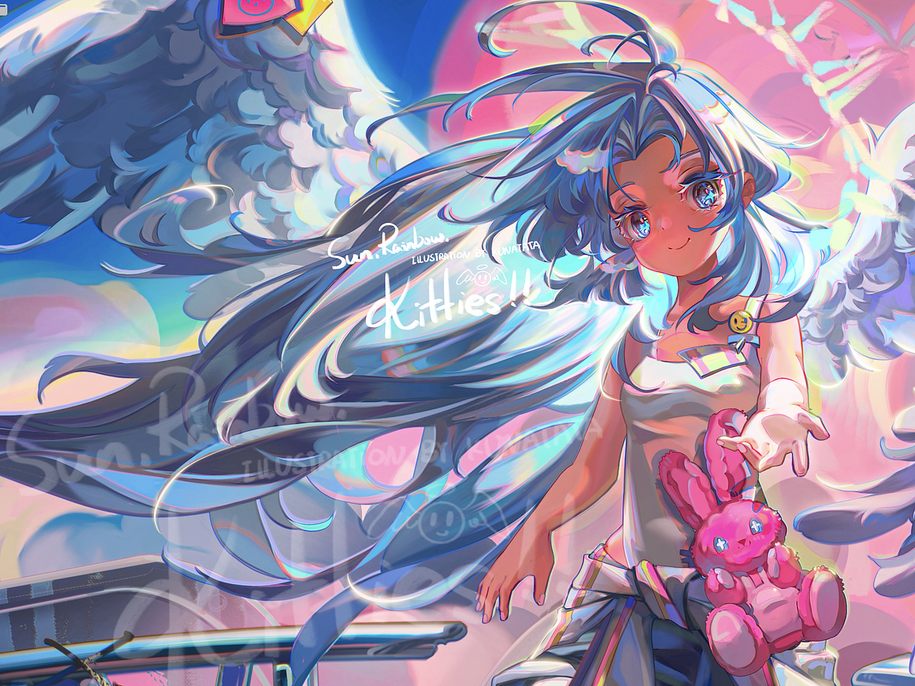 阳光，彩虹，小猫咪！（图ZNDA4NDYxMTg0） - 商业插画 - 站酷设计师KUNATATA原创素材 - 站酷ZCOOL