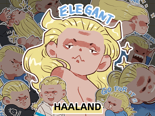 Haaland 金发战神｜魔性 Q 版球星表情包