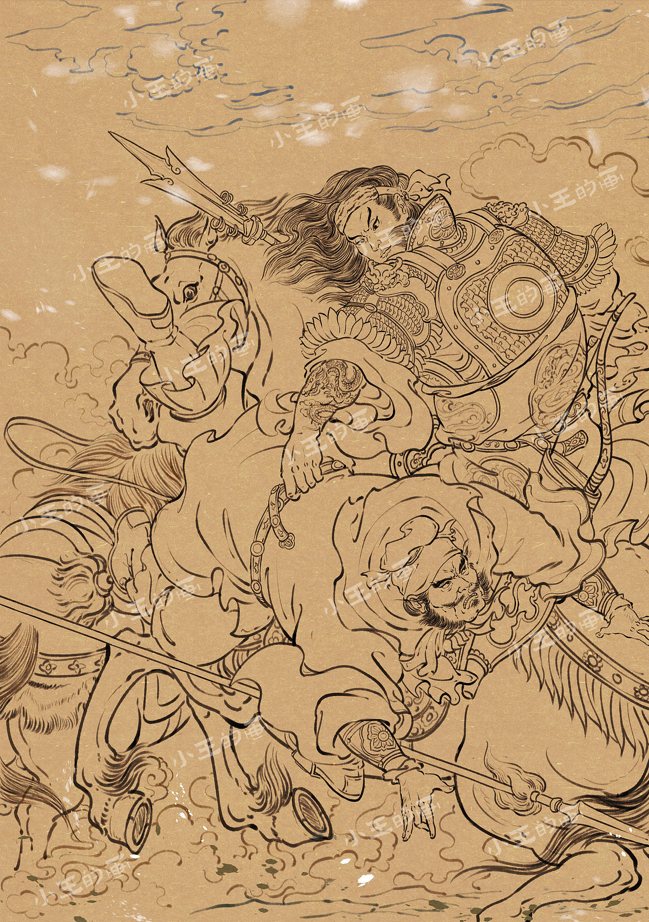 水浒故事篇（一）（图ZNDA4NTQxNzYw） - 艺术插画 - 站酷设计师爱画水浒的小王原创素材 - 站酷ZCOOL